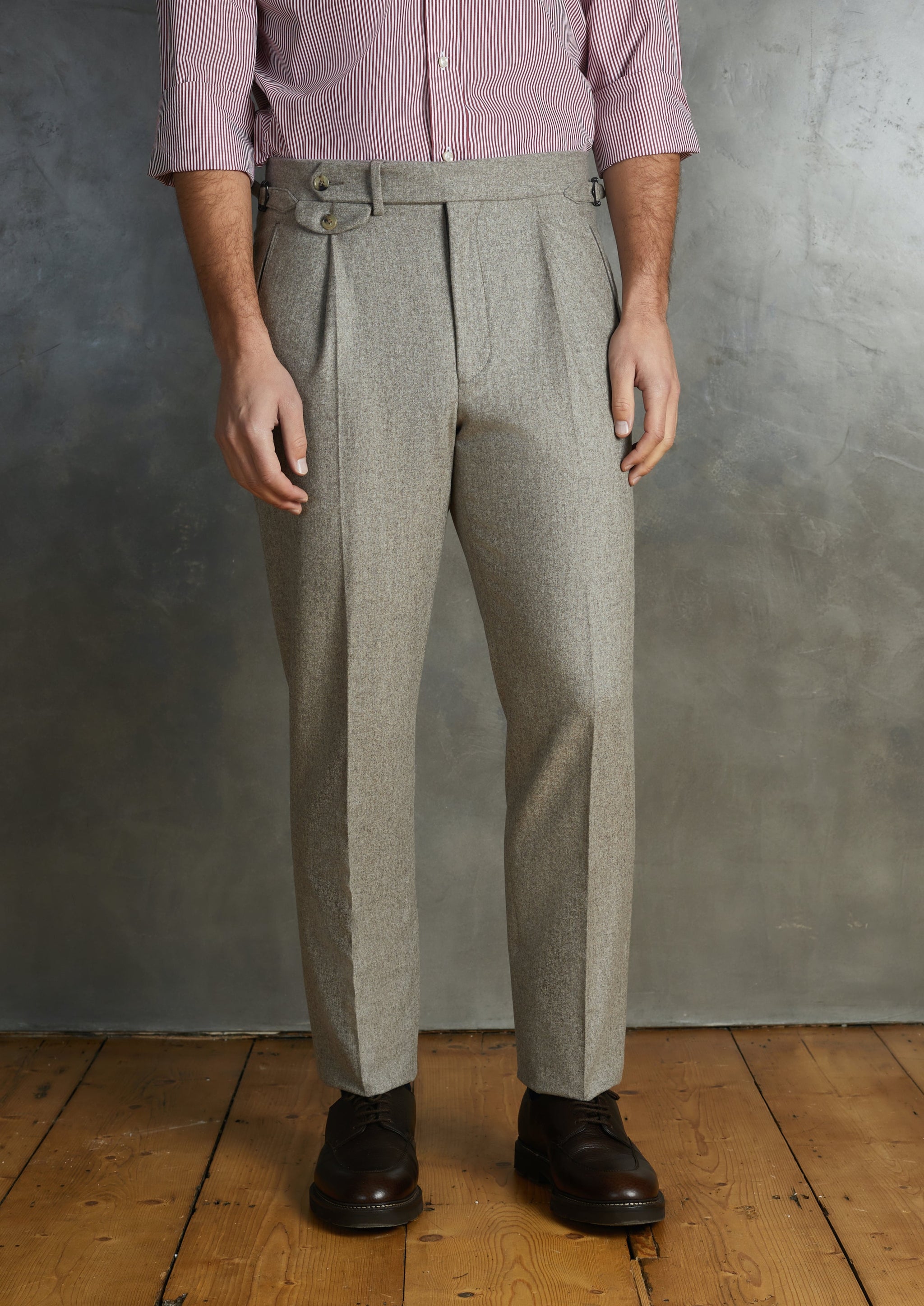 Wool flannel pant in grey