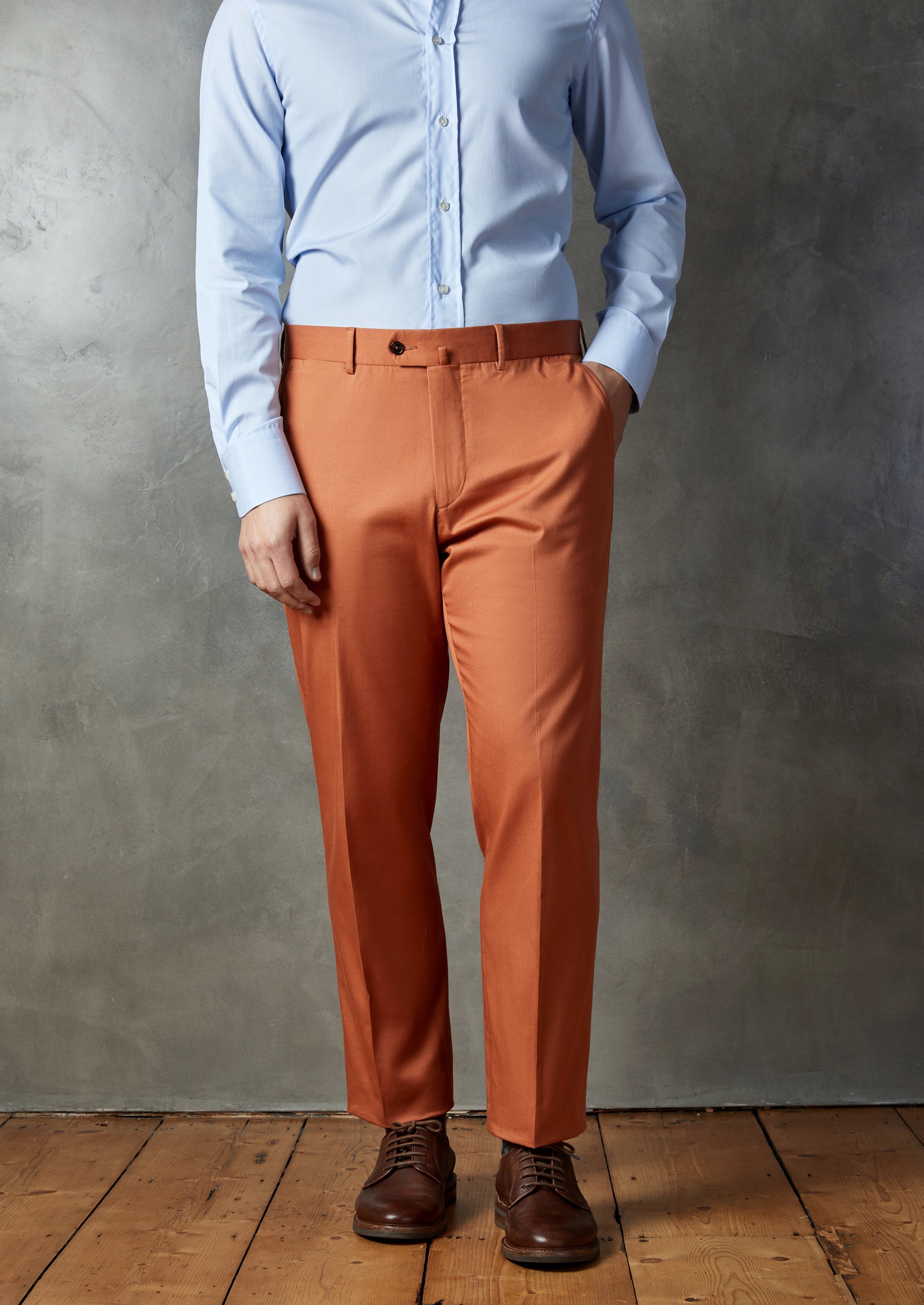 Orange Pleated wool straight-leg trousers | Marni | MATCHES UK